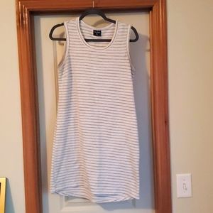 Cream and grey stripped t-shirt dress